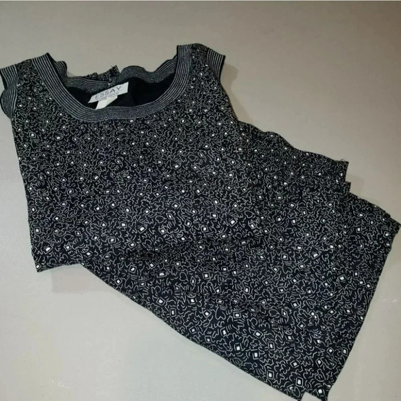 Essay vintage black‎ white print sleeveless top  & matching pants - Picture 2 of 6